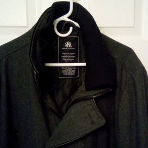 Men's coat dark grey ,black wool XXL